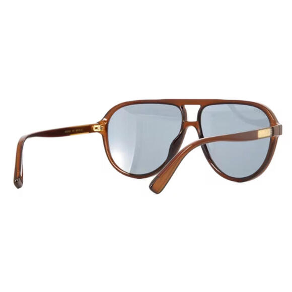 NEW GUCCI GG0935S 007 Sunglasses 60mm Brown Aviator Frame Blue Gradient Lens - Picture 6 of 12